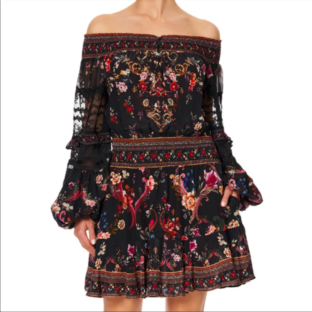 Camilla off-the-shoulder mini dress